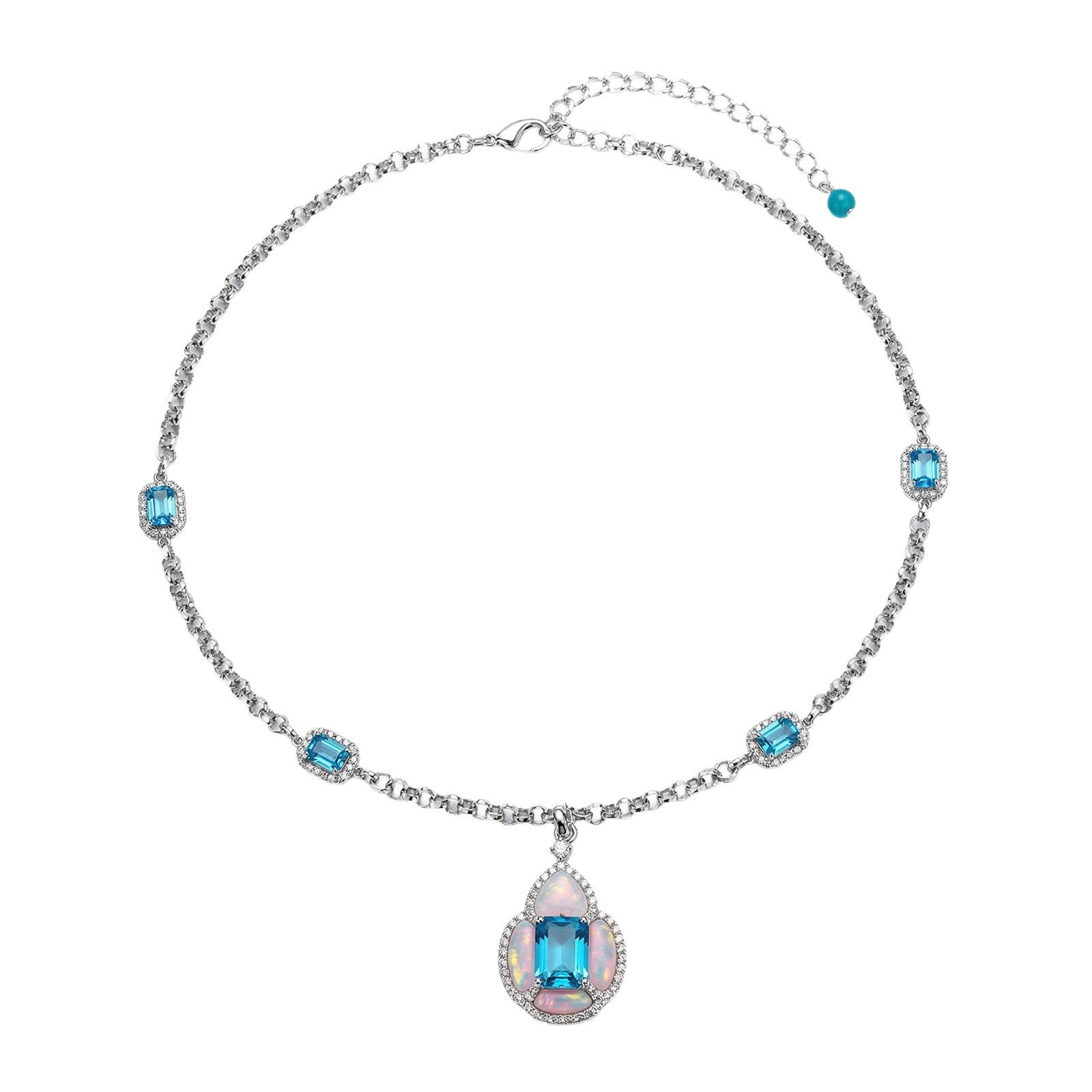 Blue Rhinestone Necklace