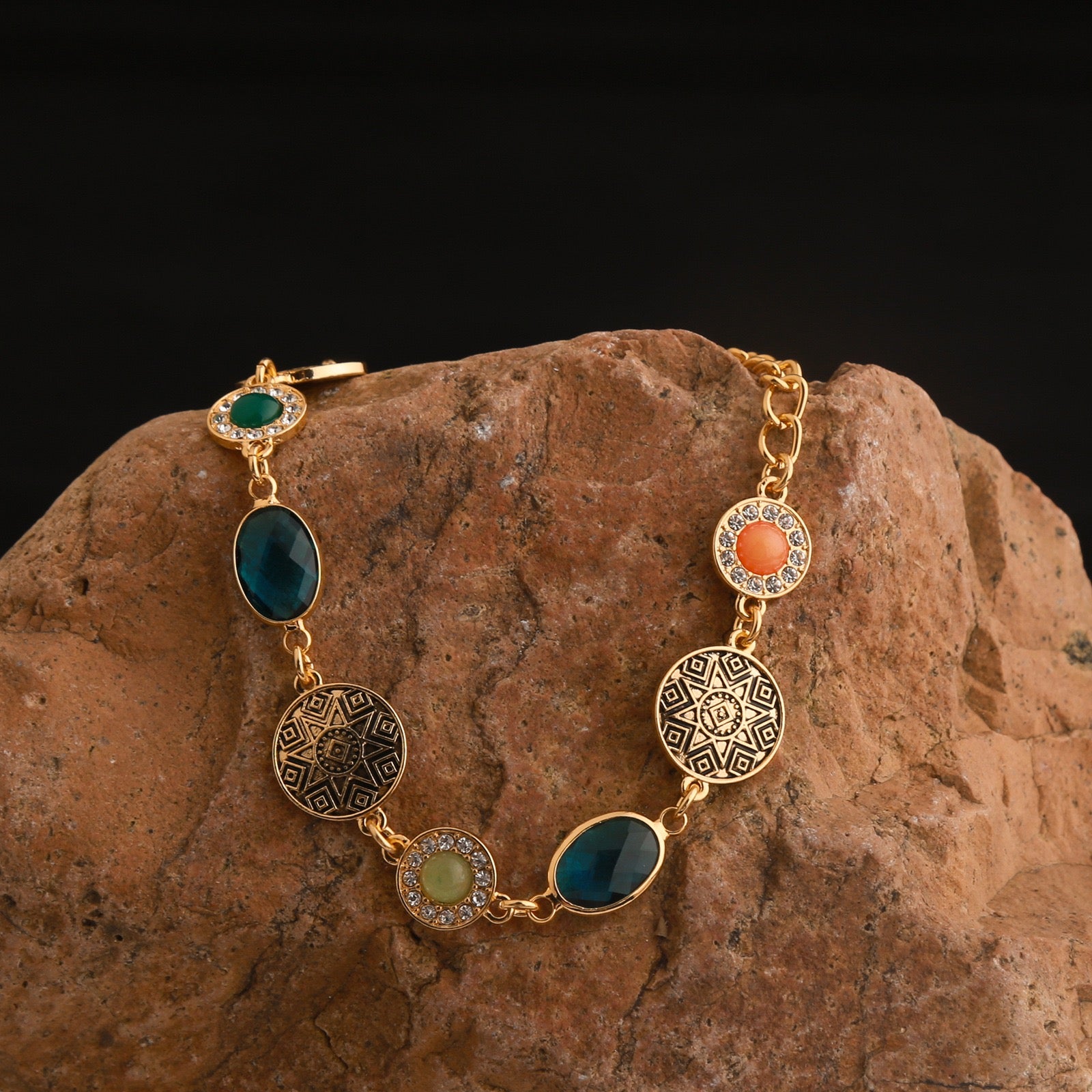 Vibrant Oval Gem Bracelet