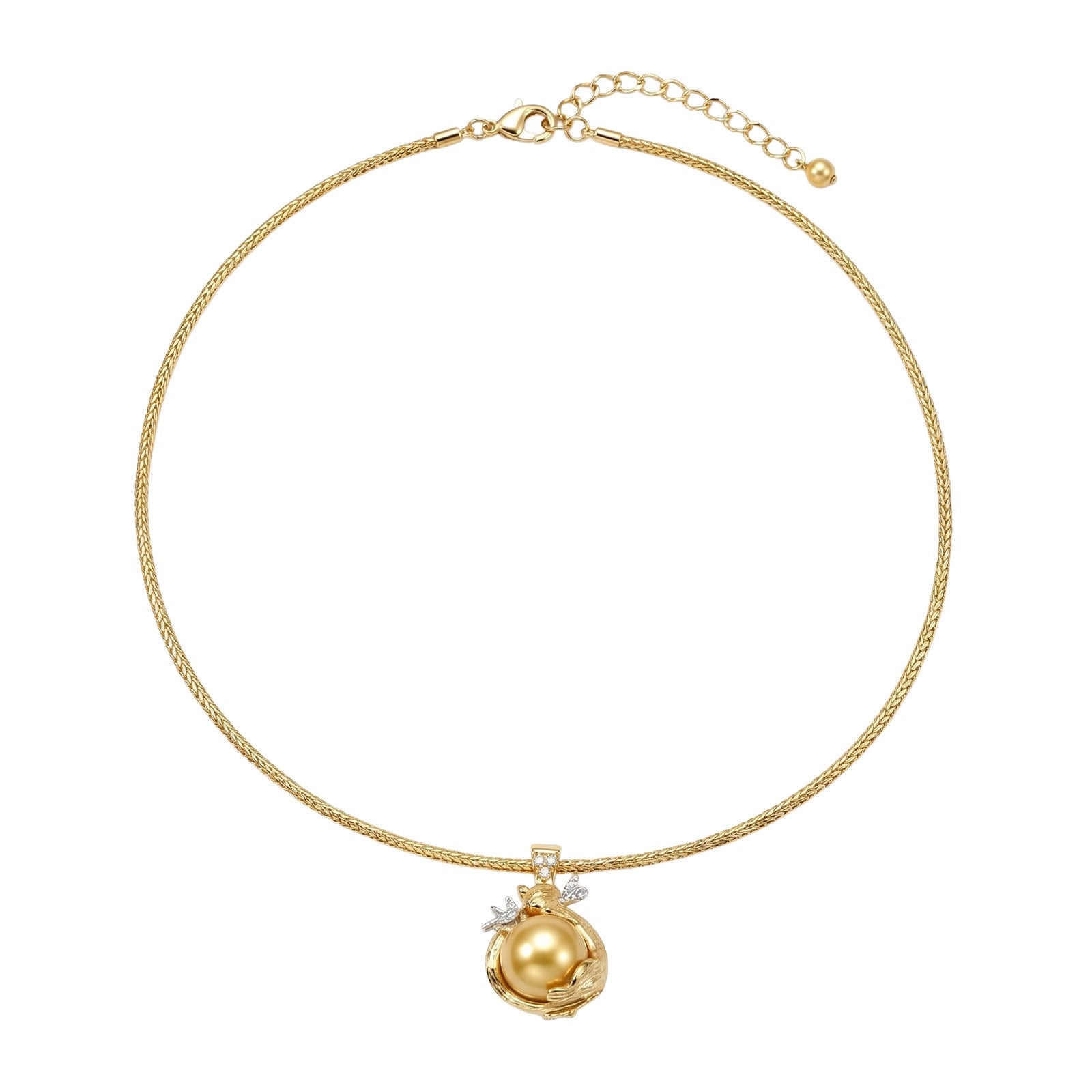 Bow Round Pendant Necklace