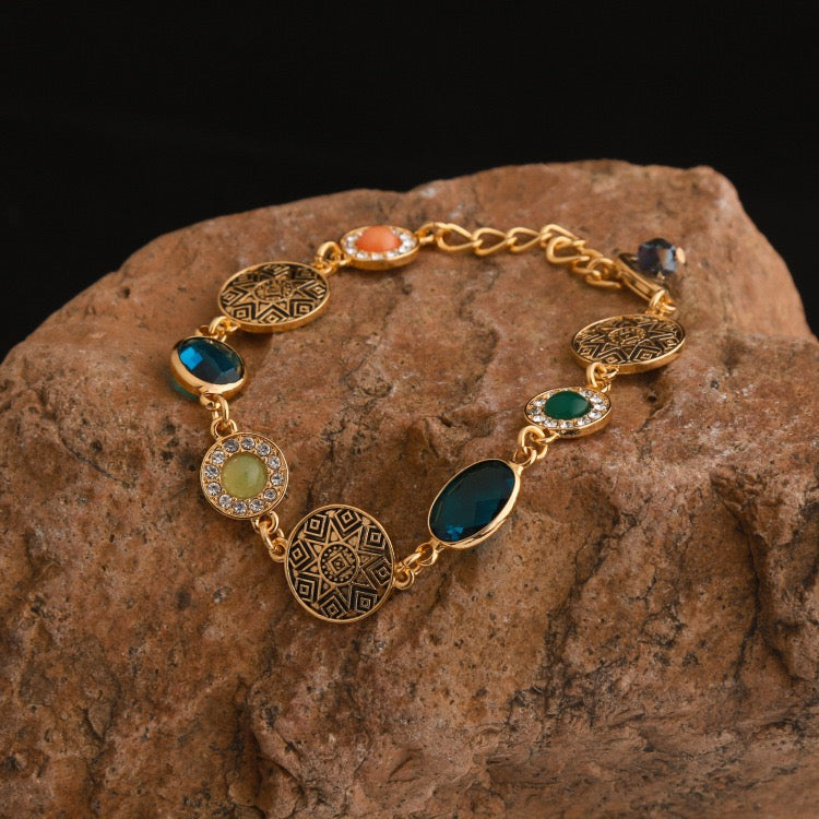 Vibrant Oval Gem Bracelet