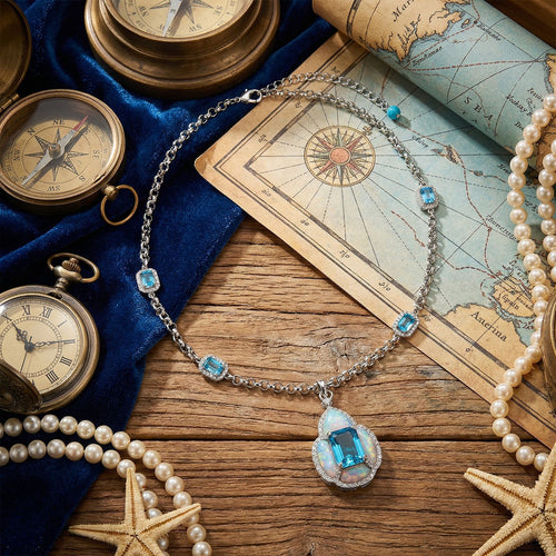 Blue Rhinestone Necklace