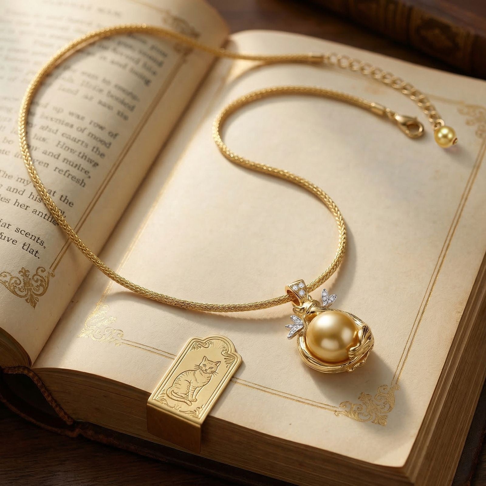 Bow Round Pendant Necklace