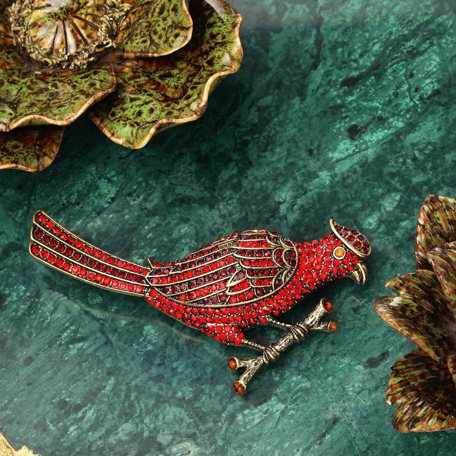 Alloy Red Bird Brooch