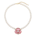 Sakura Pink Cat Eye Pearl Necklace